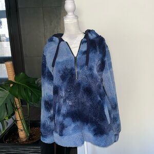 Te Verde Blue Tie-Dye Fleece Jacket